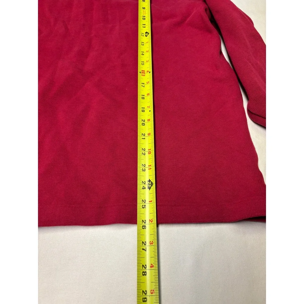 Polo Ralph Lauren Mens Red 100% Cotton Quarter Zip Pullover Sweater‎ Large